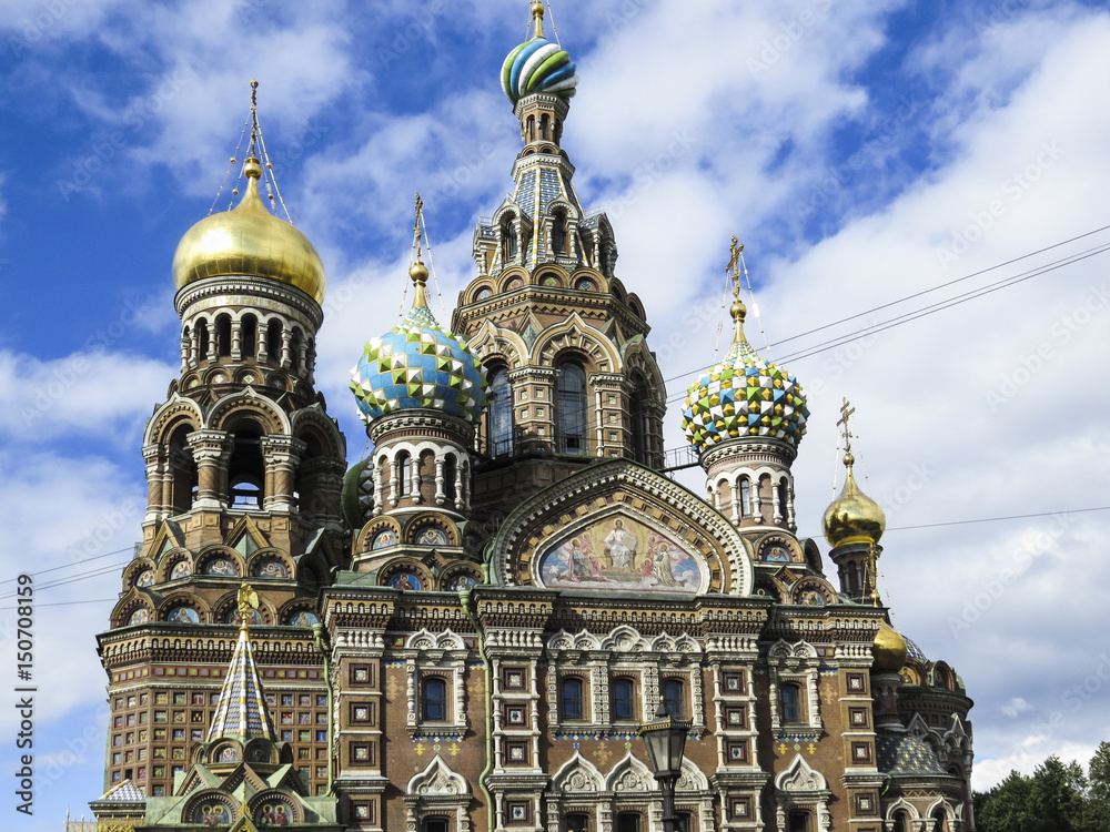 Saint Petersburg,  Russia - 14 August 2016:  Church of the Savior on Spilled Blood (Cathedral of the Resurrection of Christ) in Saint Petersburg, Russia