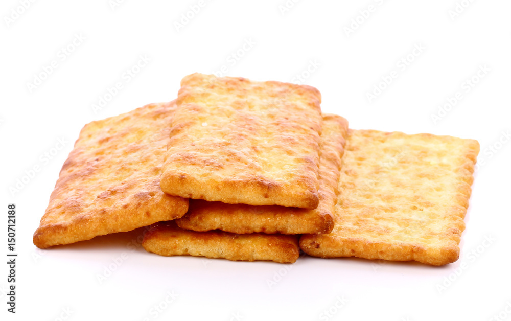 Cracker on white background