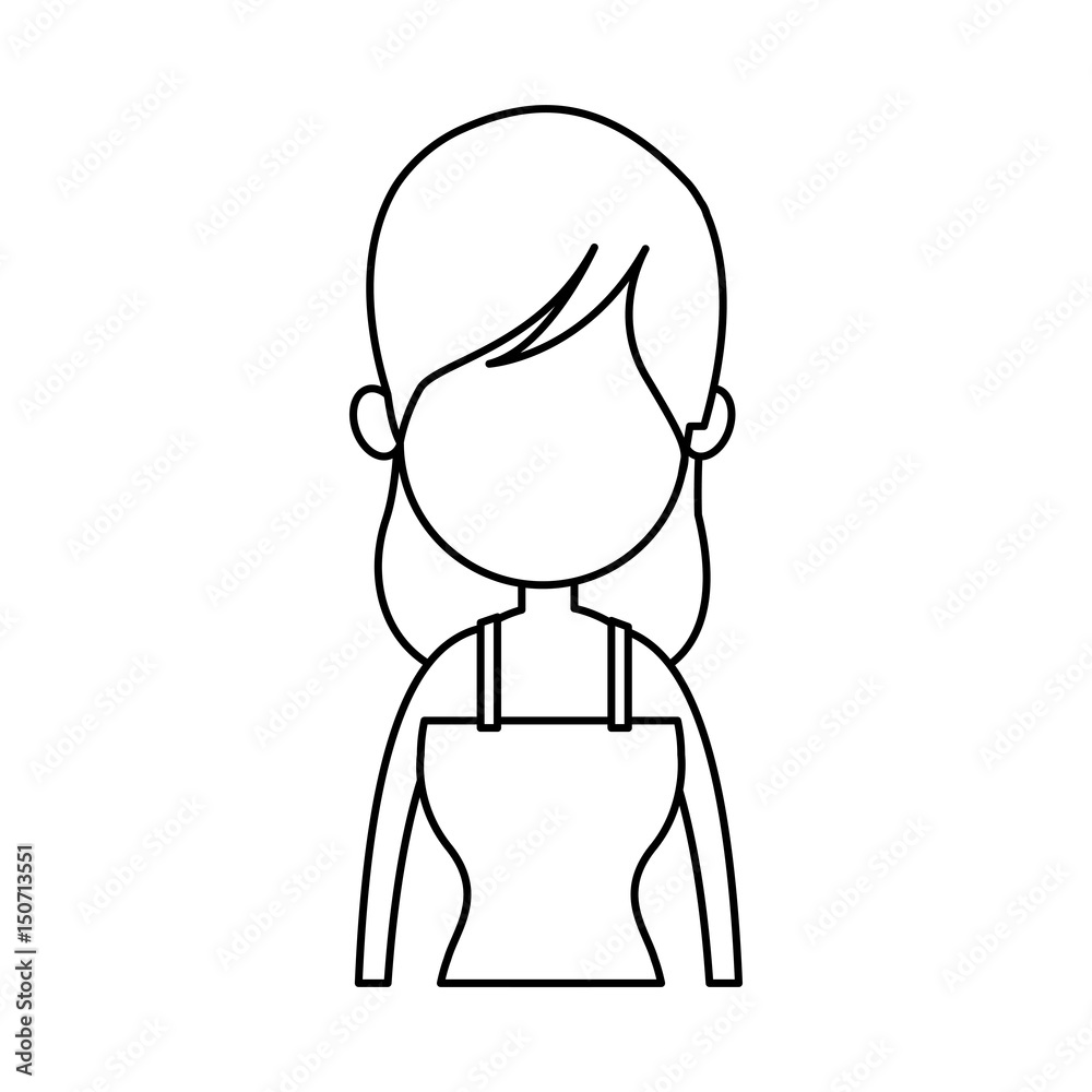 outline girl avatar profile image vector illustration outline girl avatar profile image vector illustration