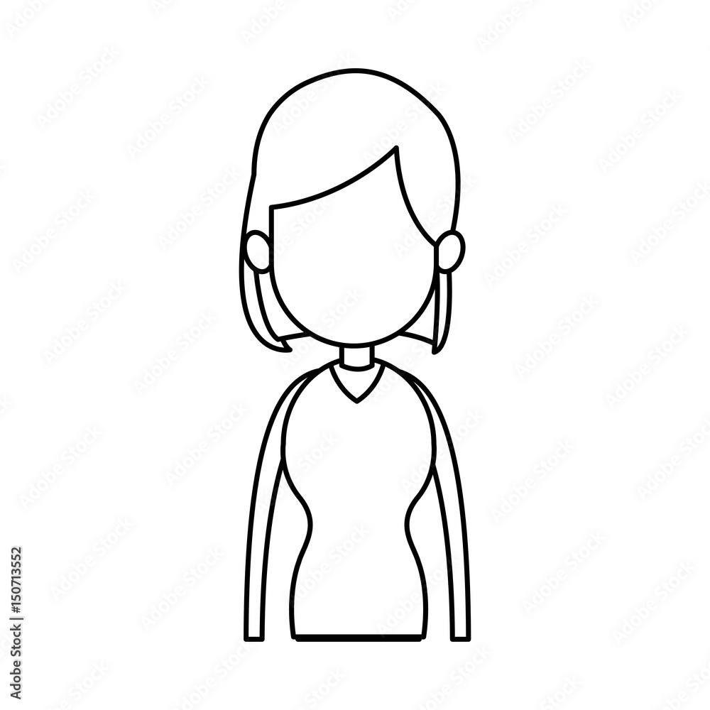 outline girl avatar profile image vector illustration outline girl avatar profile image vector illustration