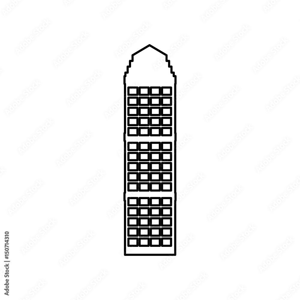 outline building apartment property business vector illustration