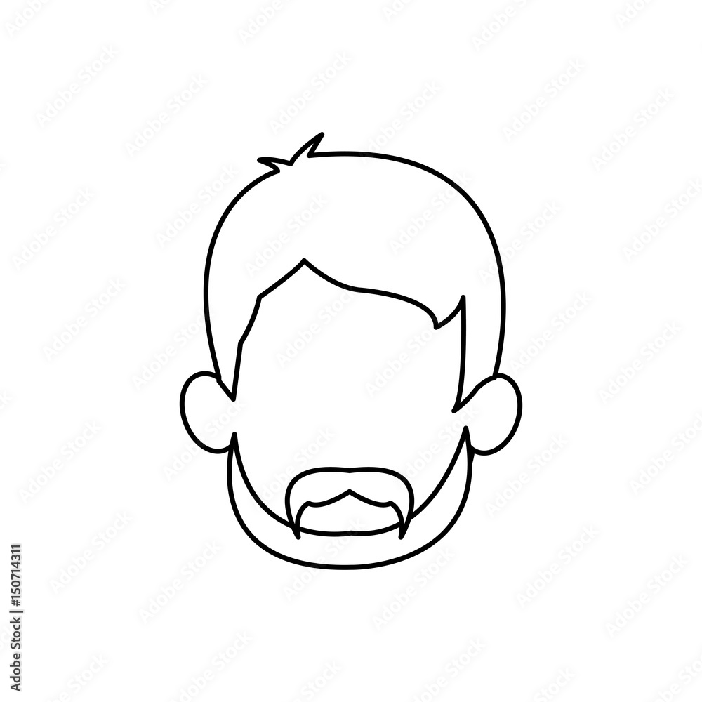 outline head man character person vector illustration outline head man character person vector illustration