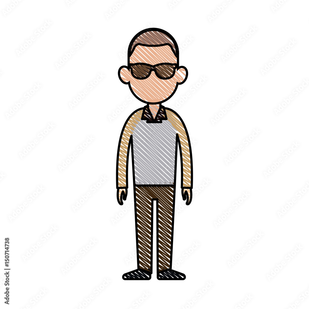 drawing character man fashion image vector illustration