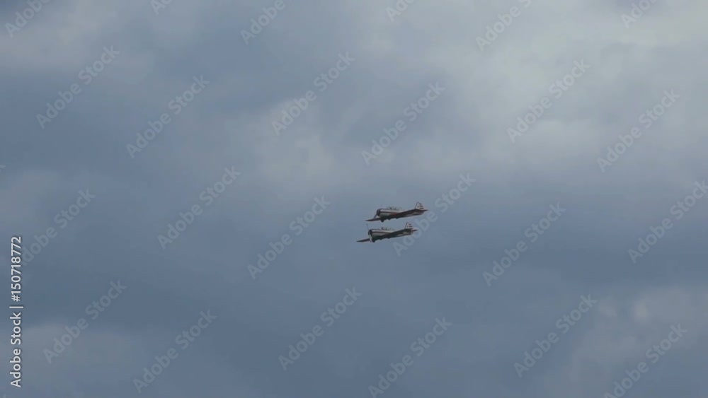 Military plane flies in the sky Military plane flies in the sky