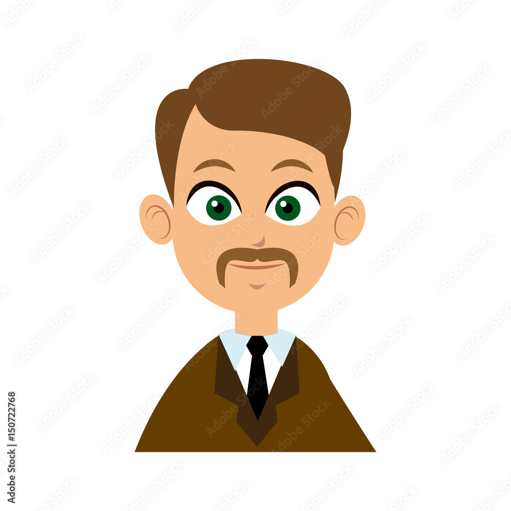 character man business with suit and tie image vector illustration