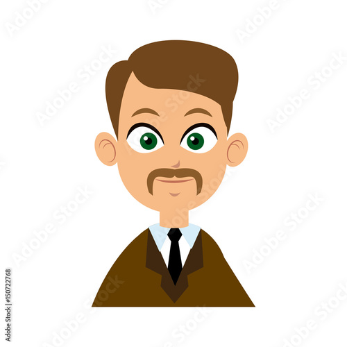 character man business with suit and tie image vector illustration