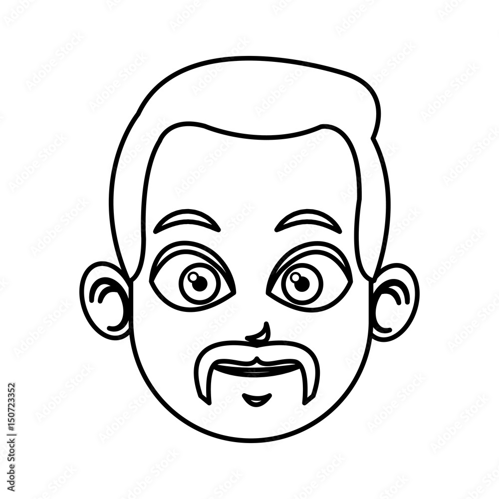 outlined head man charatcer image vector illustration outlined head man charatcer image vector illustration