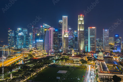 Cityscape Singapore Panoramic Night Concept © teerapol24