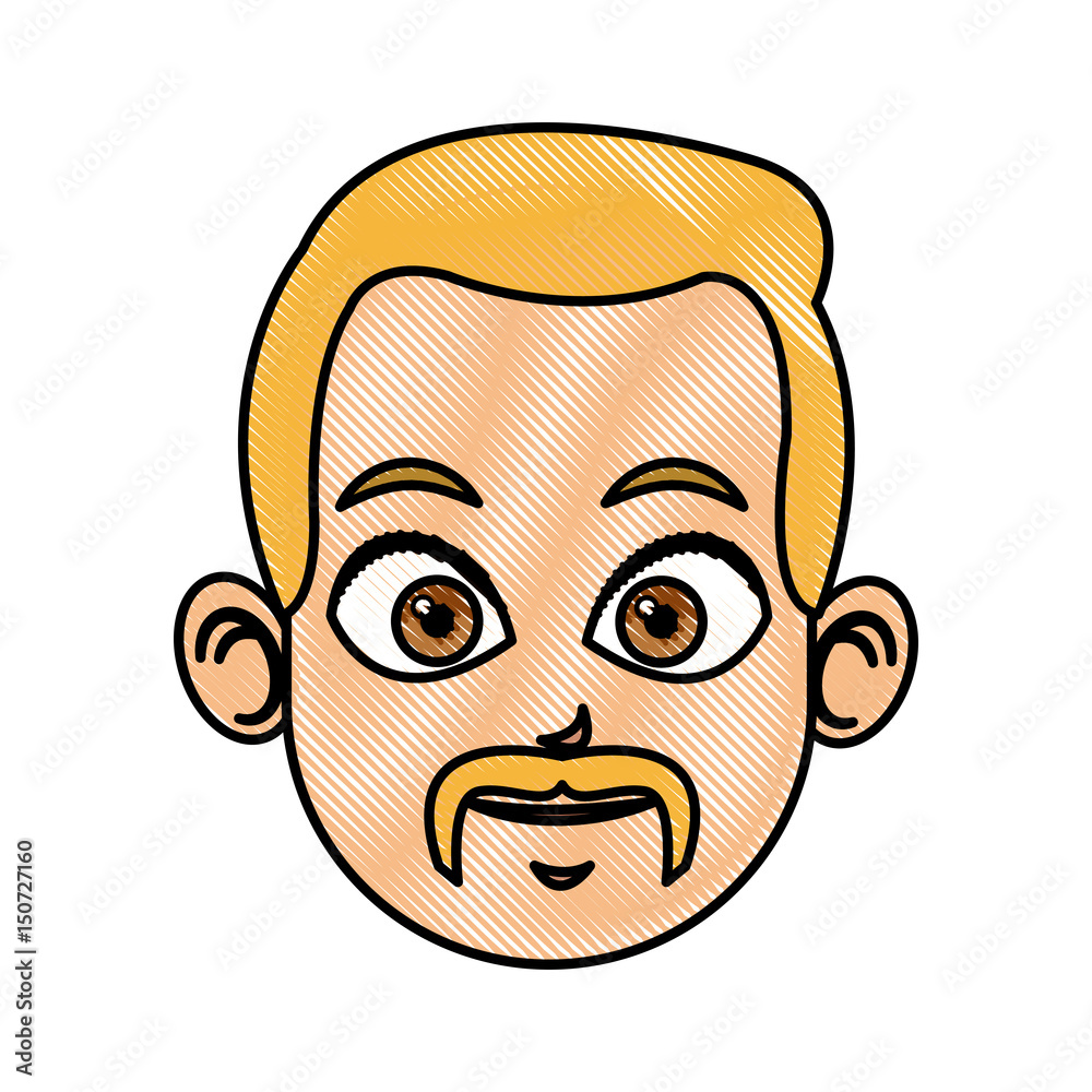 drawing head man face avatar vector illustration
