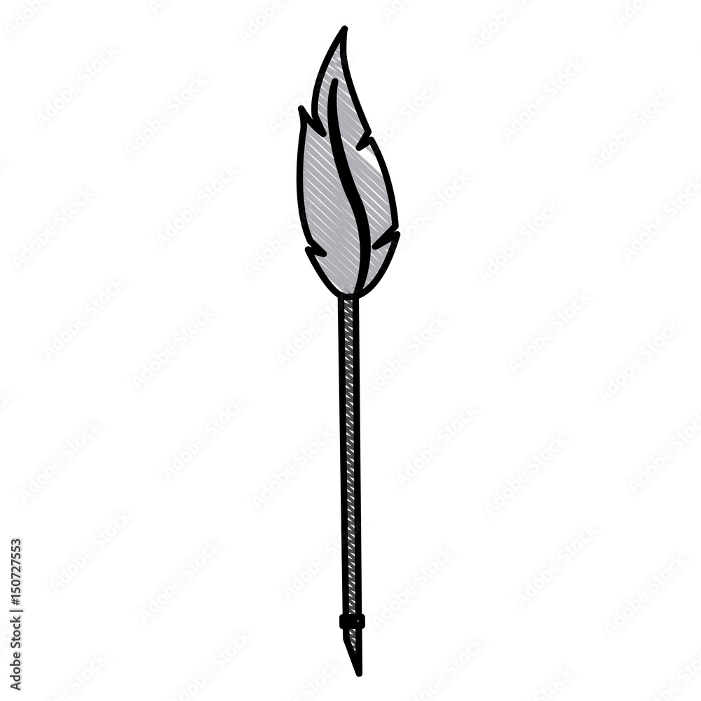 drawing pen feather retro writing image vector illustration drawing pen feather retro writing image vector illustration