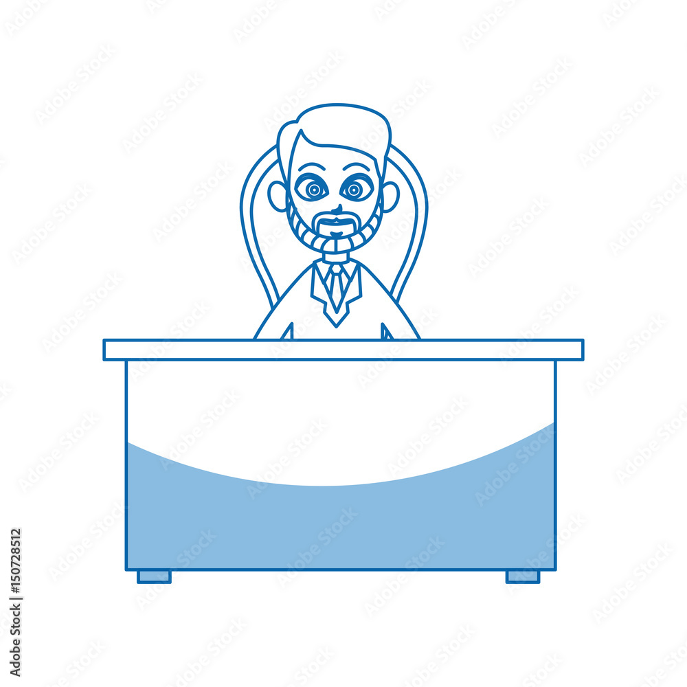character doctor man desk chair working vector illustration character doctor man desk chair working vector illustration