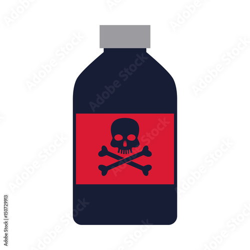 bottle poison danger laboratory toxic vector illustration