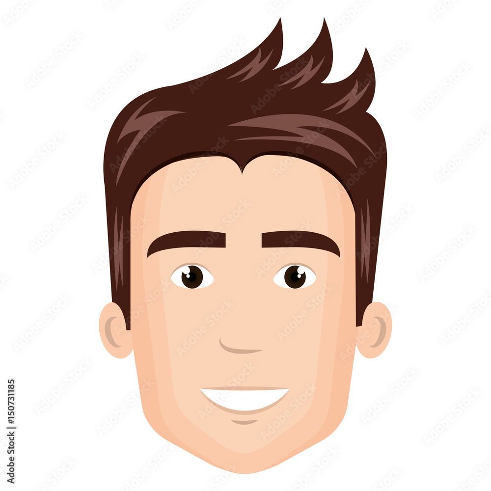 young man head avatar vector illustration design