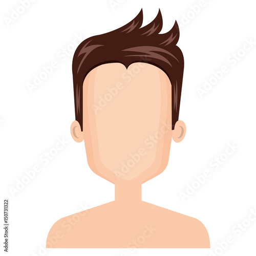 young man shirtless avatar character vector illustration design
