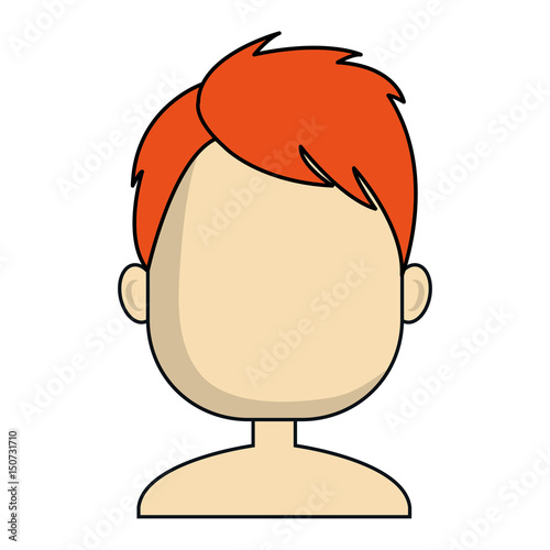 young man shirtless avatar character vector illustration design