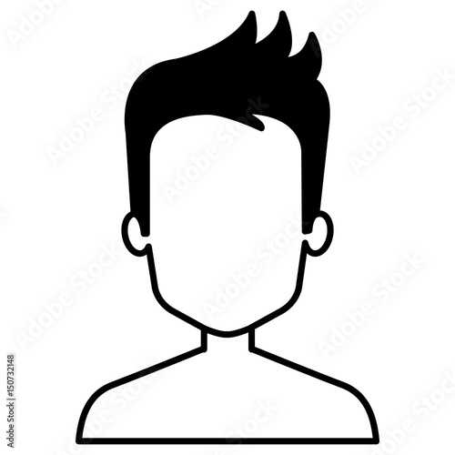 young man shirtless avatar character vector illustration design