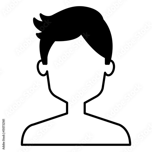 young man shirtless avatar character vector illustration design