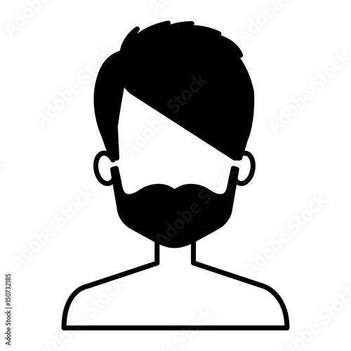 young man shirtless avatar character vector illustration design
