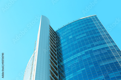 Modern office building with tinted windows  exterior view