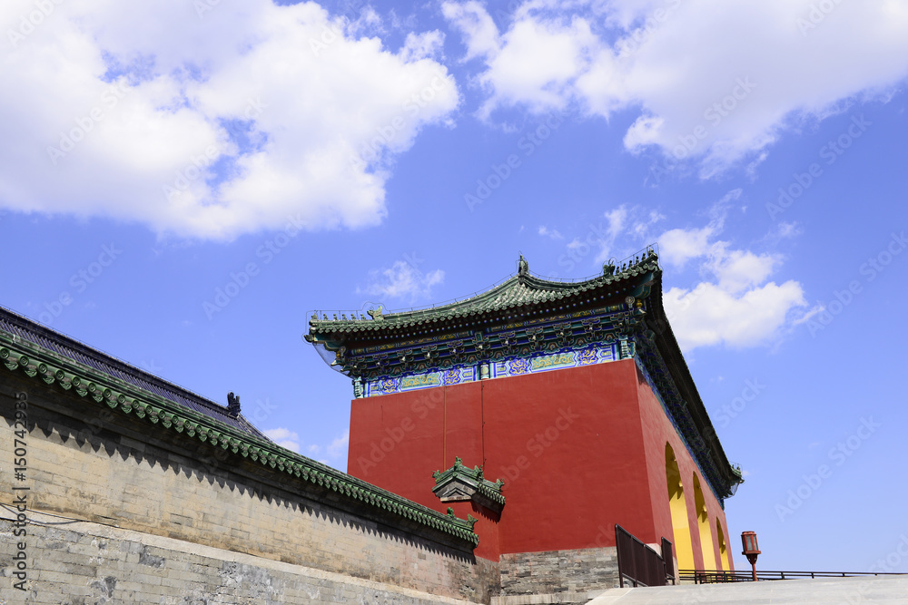 The architecture of the temple of heaven park is in Beijing, China The architecture of the temple of heaven park is in Beijing, China