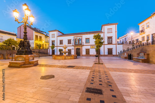 Beautiful city plaza in Palos de la Ffrontera,Huelva,Spain photo