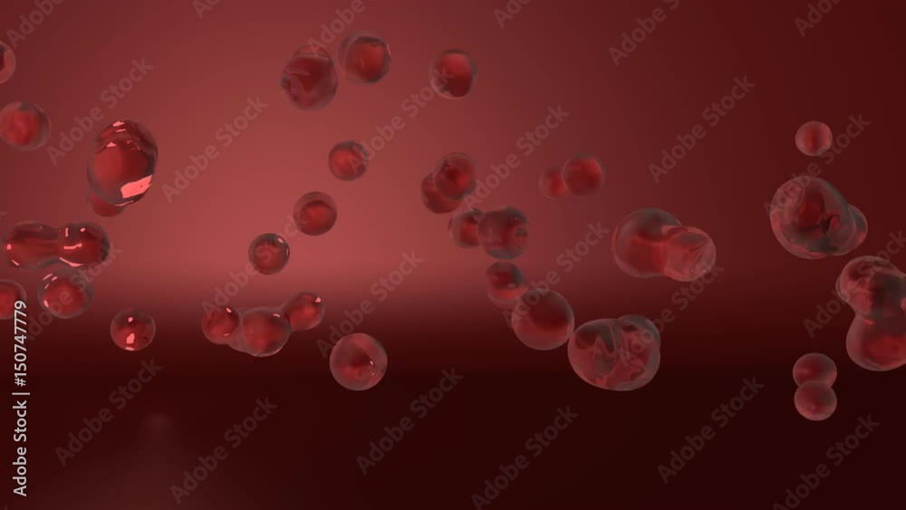 Liquid bubbles floating animation background. Red fluid ball drops fusing each other. Seamless loop.
Liquid bubbles floating animation background. Red fluid ball drops fusing each other. Seamless loop.