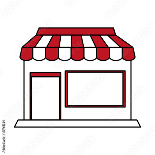 color silhouette cartoon facade shop store vector illustration