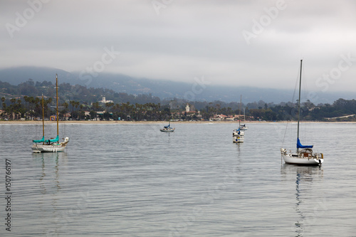 Yachts Anchored off Santa Barbara