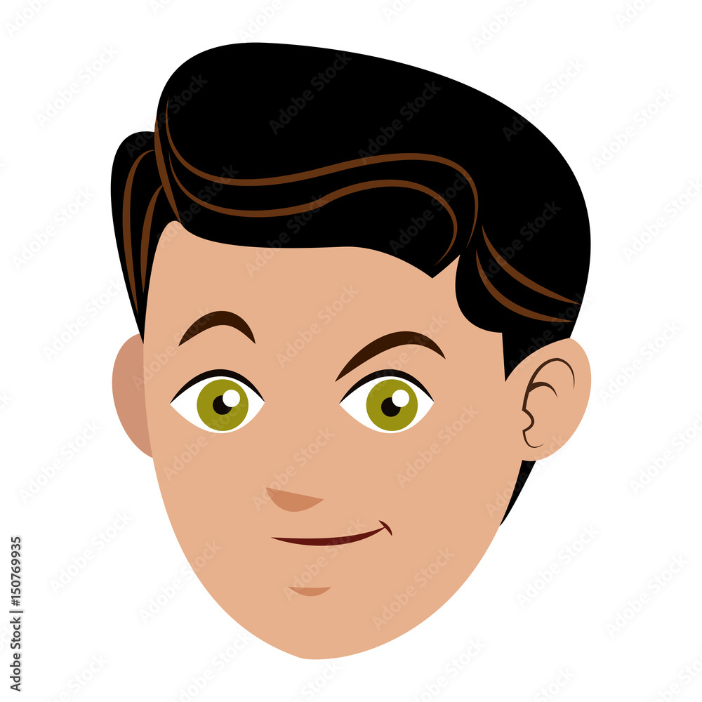 face boy young happy expression vector illustration face boy young happy expression vector illustration