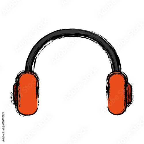 headphones icon over white background. vector illustration