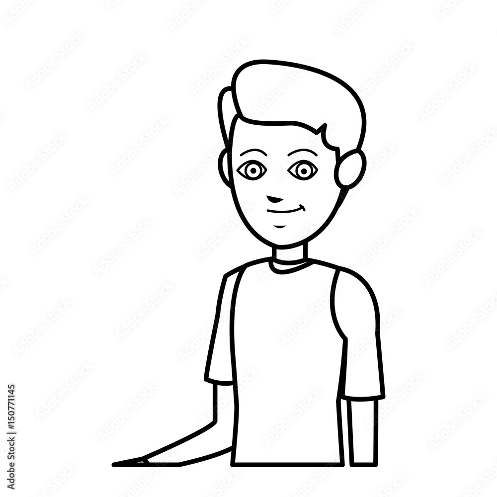 avatar young boy smile wearing tshirt vector illustration avatar young boy smile wearing tshirt vector illustration