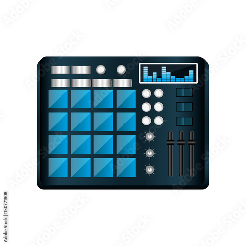 dj turntable icon over white background. colorful design. vector illustration