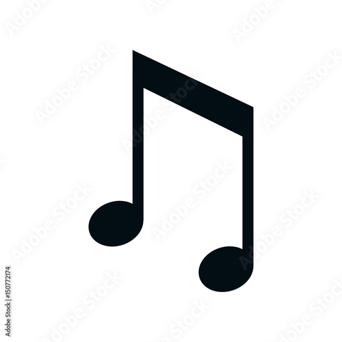 musical note icon over white background. vector illustration