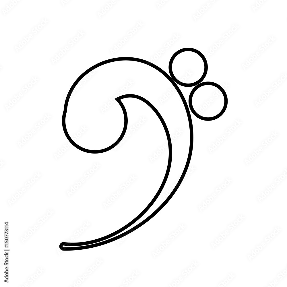 Fototapeta premium bass clef, musical note icon over white background. vector illustration