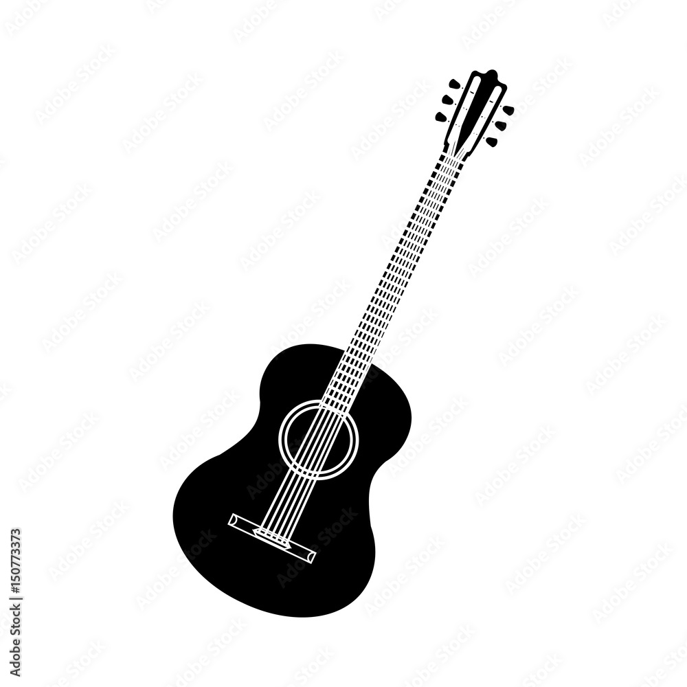 Obraz premium guitar musical instrument icon over white background. vector illustration