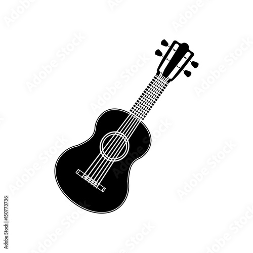 guitar musical instrument icon over white background. vector illustration