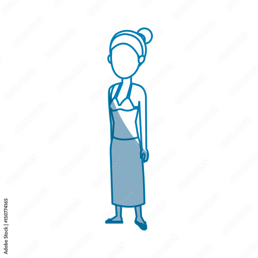 young woman with bun hair swinsuit vacation vector illustration young woman with bun hair swinsuit vacation vector illustration