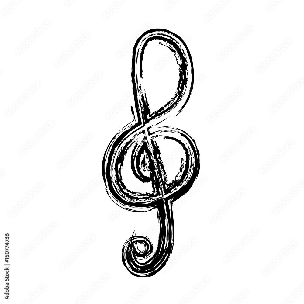 Obraz premium treble clef, musical note icon over white background. vector illustration
