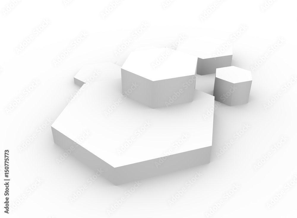 The shape of hexagon concept design abstract technology background. 3D rendering The shape of hexagon concept design abstract technology background. 3D rendering