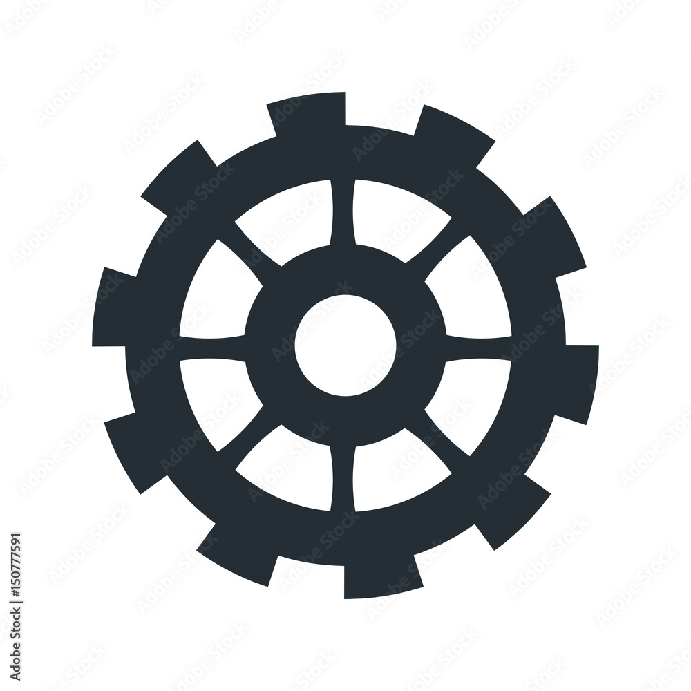 gear work business cooperation icon vector illustration