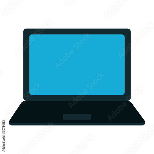 laptop computer icon over white background. vector illustration