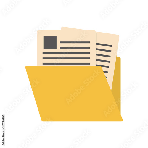 document folder icon over white background. colorful design. vector illustration