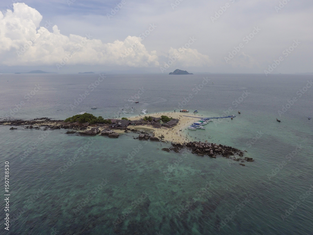 Aerial view of Beautiful Islands with white beach