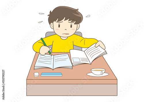 勉強する子供・大変