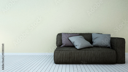 living area in hotel or apartment - 3D Rendering
