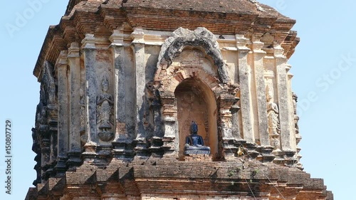 Traditional rite of purification in a Buddhist monastery. Wat Lok Molee temple, Chiang Mai, Thailand. photo