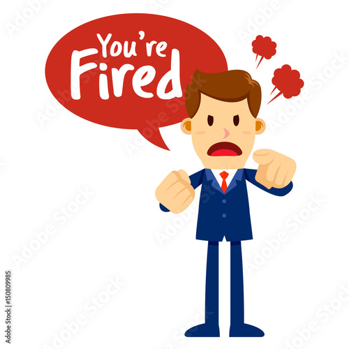 Businessman With Angry Face Saying You Are Fired