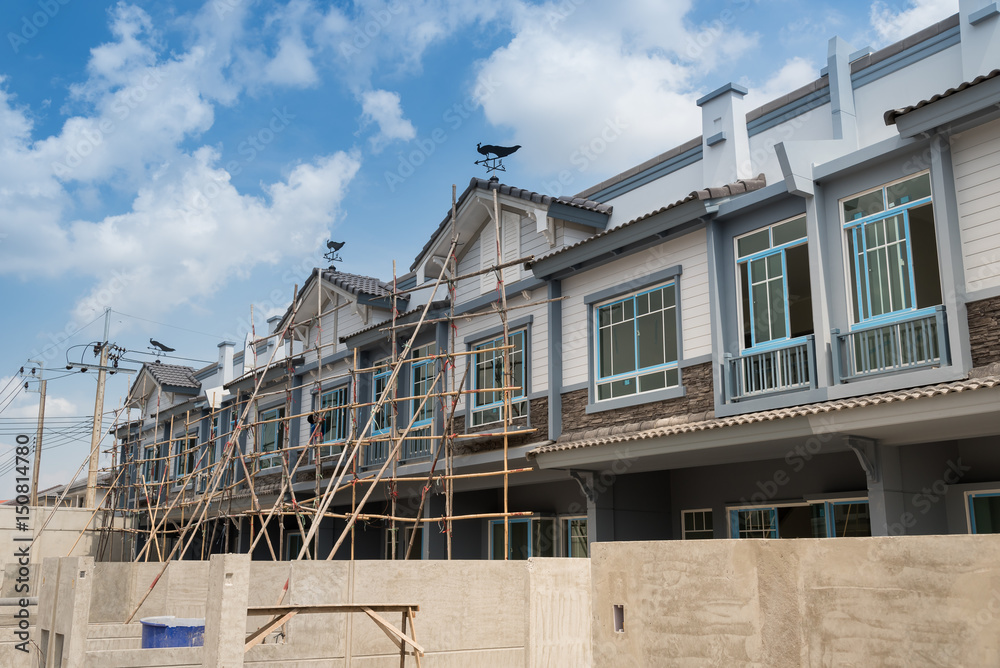New townhouses under construction.