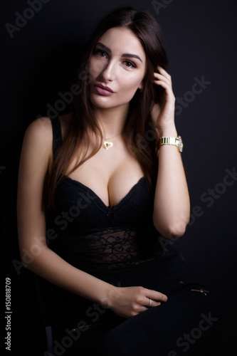 Beauty portrait of elegant young woman.