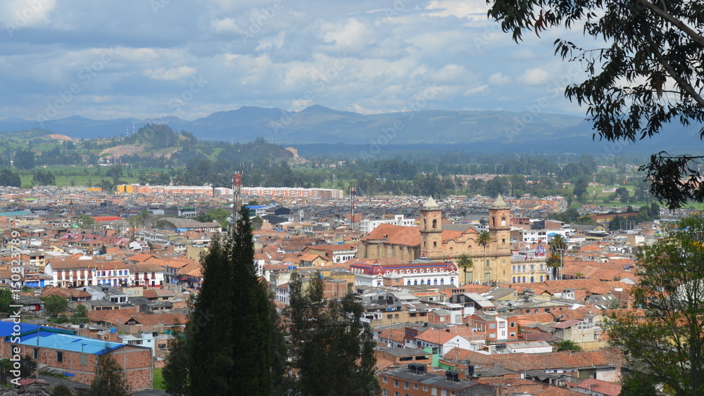 Panoramic view of the town of Zipaquira, in the Cundinamarca department of central Colombia